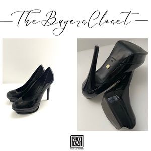 POUR LA VICTOIRE Portia Platform Stiletto Pumps Patent Leather